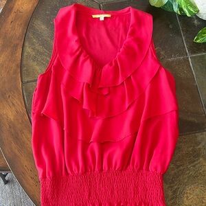 Red ruffle tank perfect condition.